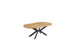 HOME DELUXE Esstisch Oval Ausziehbar AVENTI inkl. Sternfuß - 160 x 100 cm - versch. Farben - Light Oak