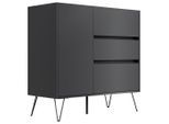 Mid.you , Graphitfarben , Holzwerkstoff , 3 Schublade(n) Schubladen , 99x93.6x42 cm , stehend , Kleinmöbel, Kommoden, Sideboards
