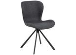 P & B , Dunkelgrau , Metall , 46.5x81x53 cm , Sitzfläche 360° drehbar , Esszimmer, Esszimmerstühle, Polsterstühle