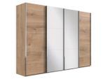 Mid.you , Eichefarben , Glas, Holzwerkstoff , 4 Fächer , 350x216x65 cm , BQ - Bündnis für Qualität, Made in Germany, DIN EN ISO 9001 , in verschiedenen Größen erhältlich, in verschiedenen Holzdekoren erhältlich ,