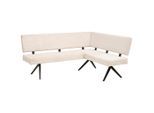 Livetastic , Beige , Metall, Textil , L-Form , 190x150 cm , Esszimmer, Bänke, Polsterbänke