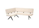 Livetastic , Schwarz, Beige , Metall, Textil , L-Form , 190x150 cm , Esszimmer, Bänke, Polsterbänke
