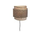 Good & Mojo , Naturfarben, Schwarz , Holz , Bambus , 12x21x24 cm , LED-Leuchtmittel austauschbar , Beleuchtung, Innenleuchten, Wandleuchten, Wandleuchten