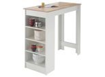 P & B Bartisch , Weiss, Eichefarben , Holzwerkstoff , rechteckig , eckig, Wange , 50x103x115 cm , Stauraum , Esszimmer, Esstische, Stehtische