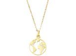 Kette mit Anhänger AMOR "Weltkugel", gold (gelbgoldfarben), Halsketten, Damen, Gelbgold 375, L: 42