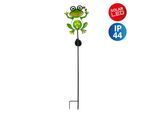 LED Solarleuchte NÄVE "Froggy", grün, B:8cm H:90cm L:20,5cm, Leuchten, Erdspieß Frosch mit Blume, grün, H: 90cm, warmweiß, 6-8h Leuchtdauer