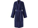 Bademantel LACOSTE "LDEFILE" Gr. S, blau (navy silber), S, Baumwolle, Hausmäntel, Bademantel, Mit Logo-Stickerei auf der Rückseite, aus 100% Baumwolle