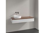 Villeroy und Boch Antao Waschtisch-Unterschrank K11012GF 120x19x50cm, Waschbeckenplattenfarbe warm walnut, glossy white lacquer