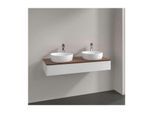 Villeroy und Boch Antao Waschtisch-Unterschrank L13052GF mit Beleuchtung, 1 Auszug, 1200 x 190 x 500 mm, Front ohne Struktur, Glossy White Lacquer / Warm Walnut