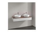 Villeroy und Boch Antao Waschtisch-Unterschrank L13152GF mit Beleuchtung, 1 Auszug, 1200 x 190 x 500 mm, Front mit Struktur, Glossy White Lacquer / Warm Walnut