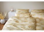 Bettwäsche ELEGANTE "Meadow", gelb (sonne), B/L: 135cm x 200cm, 1 Stk., 1 Stk., Mako-Jersey, B/L: 80cm x 80cm, 2, Mako-Jersey, Obermaterial: 100% Baumwolle, Bettwäsche, Bettwäsche, angenehmes Hautgefühl