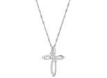 Kette mit Anhänger AMOR "Kreuz", bunt (silberfarben, weiß), Halsketten, Damen, Silber 925 (Sterlingsilber), L: 42, mit Zirkonia (synth.)