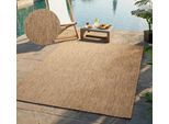 Teppich BRUNO BANANI "Venezia, auch als Läufer", braun, B:200cm H:4mm L:280cm, Kunstfaser, Teppiche, Teppich, In- und Outdoor geeignet, Sisal-Optik, Wetterfest & UV-beständig