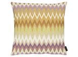 Dekokissen APELT "Zigzag", bunt (gelb, orange, natur, mauve, bedruckt), B:48cm H:10cm L:48cm, Baumwolle, Dekokissen_Sitzkissen_Kissenhüllen, mit Zickzack-Muster