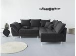 Ecksofa COLLECTION AB "Innsbruck L-Form, B: 247 cm", schwarz, B:247cm H:87cm T:189cm, Microfaser PRIMABELLE (100% Polyester), Struktur (90% Polyester, 10% Polyacryl), Samtvelours (100% Polyester), Luxus-Microfaser Antiklederoptik (100% Polyester), Sofas, Ecksofa, 3 Zierkissen, Federkern