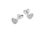 Paar Ohrstecker TOM TAILOR "Schmuck Geschenk Silber 925 Herz", silberfarben, kristallweiß, kristallweiß, Ohrringe, Mädchen, Silber 925 (Sterlingsilber), mit Zirkonia (synth.)