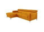 Livetastic , Gelb , Leder , Echtleder , Rindleder , Ottomane links, L-Form , 226x169 cm , Made in EU , seitenverkehrt erhältlich, Rücken echt, Armteil links, Armteil rechts , Wohnzimmer, Sofas & Couches, Wohnlandschaften, Ecksofas