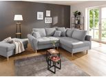 Ecksofa HOME AFFAIRE "Rice L-Form, B: 223 cm - OTTO. Verlässliche Qualität.", grau (silbergrau), B:223cm H:47cm T:184cm, Luxus-Microfaser (100% Polyester);Struktur fein (100% Polyester);Microfaser PRIMABELLE (100% Polyester);Samtoptik (100% Polyester), Sofas, Ecksofa, Set: Sofa & Hocker, 3 Zierkissen, Federkern