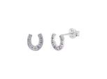 Paar Ohrstecker TOM TAILOR "Schmuck Geschenk Silber 925 Hufeisen", silberfarben, lila, rosa, lila, rosa, Ohrringe, Mädchen, Silber 925 (Sterlingsilber), mit Zirkonia (synth.)