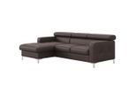 Livetastic , Graubraun , Leder , Echtleder , Rindleder , Ottomane links, L-Form , 227x168 cm , Made in EU , Bettkasten erhältlich, Liegefunktion, seitenverkehrt erhältlich, Schlafen auf Sitzhöhe, Bettfunktion erhältlich, Rücken echt, Armteil links, Armteil rechts ,