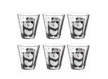 Kinderbecher LEONARDO "Kinderbecher Bambini 215 ml 6er Set", bunt (panda), 6 tlg., Glas, Trinkgefäße, Kinderbecher