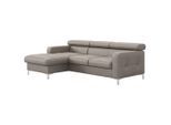 Livetastic , Grau , Leder , Echtleder , Rindleder , Ottomane links, L-Form , 227x168 cm , Made in EU , Bettkasten erhältlich, Liegefunktion, seitenverkehrt erhältlich, Schlafen auf Sitzhöhe, Bettfunktion erhältlich, Rücken echt, Armteil links, Armteil rechts , Wohnzimmer, Sofas & Couches, Schlafsofas, Ecksofas mit Schlaffunktion