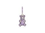 Fashionbox Anhänger Messing rhodiniert Teddy mit Glassteinen lila