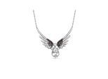 Dkeniz Anhänger mit Kette 925/- Sterling Silber Zirkonstein & Engel Silberkette