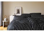 Bettwäsche ELEGANTE "Bubbles", schwarz, weiß, B/L: 135cm x 200cm, 1 Stk., 1 Stk., Mako-Satin, B/L: 80cm x 80cm, 2, Mako-Satin, Obermaterial: 100% Baumwolle, Bettwäsche, Bettwäsche, angenehmes Hautgefühl