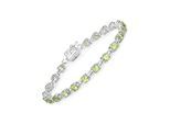 Vira Jewels Armband 925-Sterling Silber rhodiniert Peridot rund