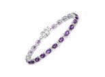 Vira Jewels Armband 925-Sterling Silber rhodiniert Amethyst oval