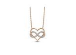 Dkeniz Anhänger mit Kette 925/- Sterling Silber rosévergoldet Infinity Herzkette