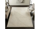 Teppich SEHRAZAT "Rio 1800, auch als Läufer", beige (creme), B:120cm H:7mm L:170cm, Polyester, Teppiche, Teppich, Kurzflor, grafisches Hoch Tief Muster, Wohnzimmer