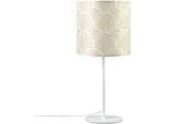 PACO HOME Tischleuchte "Luca Pillar", weiß, Ø 18cm H: 36,5cm, Leuchten, Mit Schirm Wohnzimmer Nacht Modern Uni E14, Tischleuchte