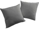 Dekokissen ADAM "Uni Light Collection", schwarz (schwarz, unifarben), B:40cm L:40cm, Obermaterial: 100% Baumwolle, Dekokissen_Sitzkissen_Kissenhüllen, im Uni Design