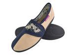 Dunlop - Ladies Adjustable Wide Fit Memory Foam Floral Velcro Hausschuhe für ältere Frauen