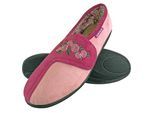 Dunlop - Ladies Adjustable Wide Fit Memory Foam Floral Velcro Hausschuhe für ältere Frauen