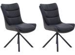 Drehstuhl JOCKENHÖFER GRUPPE "Maurice (Set, 2 St.)", schwarz (schwarz, schwarz), B:57cm H:92cm T:69cm, Stühle, Drehstuhl, Echtleder, inklusive Drehfunktion (360), bis 150kg belastbar