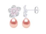 Ohrringe - Schmuck Silber - Echte Süßwasser-Zuchtperlen Birne 9-10 mm