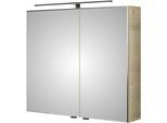 Spiegelschrank SAPHIR, beige (polar pinie), B:80cm H:70,3cm T:14,9cm, Holzwerkstoff, Schränke, Spiegelschrank
