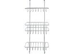 Duschablage WENKO "Revigo", silber (chrom), B:22,5cm H:57cm T:18,5cm, Stahl, Regale, Duschablage, 3 Ablagen