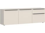 Sideboard TOM TAILOR HOME, beige (light taupe), B:165cm H:56cm T:42cm, Holzwerkstoff, Melamin, Spanplatte, Sideboards, Sideboard, Lowboard, Breite 165 cm,3 Türen,1 Schublade, viel Stauraum