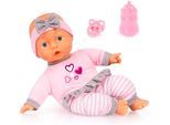 Babypuppe BAYER "Puppe, 30 cm rosa/grau", rosa (rosa, grau), Puppen, Baby, Babypuppe