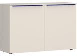 Kommode TOM TAILOR HOME "COLOR PUZZLE 02 – 2 Türen mit farbigem Griff und Füßen", beige (light taupe), B:110cm H:74cm T:42cm, Holzwerkstoff, Melamin, Spanplatte, Sideboards, Kommode, Sideboard mit 2 Türen, Softclose,viel Stauraum mit Farbkick
