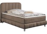 Boxbett HOME AFFAIRE, hellbraun, B:147cm L:207cm, Komplettbetten, Boxbett, Boxbett, inkl. Topper