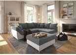 Ecksofa COLLECTION AB "Innsbruck L-Form, B: 247 cm", grau (anthrazit), B:247cm H:87cm T:189cm, Microfaser PRIMABELLE (100% Polyester), Struktur (90% Polyester, 10% Polyacryl), Samtvelours (100% Polyester), Luxus-Microfaser Antiklederoptik (100% Polyester), Sofas, Ecksofa, 3 Zierkissen, Federkern