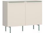 Kommode TOM TAILOR HOME, beige (light taupe), B:110cm H:89cm T:42cm, Holzwerkstoff, Melamin, Spanplatte, Sideboards, Kommode, Sideboard mit 2 Türen, Softclose,viel Stauraum mit Farbkick
