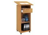 Stehpult VCM "Holz Stehpult Rednerpult Stehtisch Rollen Melta", braun (buche), B:60cm T:50cm, Tische, Stehpult
