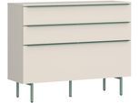 Kommode TOM TAILOR HOME, light taupe, B:110cm H:89cm T:42cm, Holzwerkstoff, Melamin, Spanplatte, Sideboards, Kommode, Lowboard, Breite 110 cm,1 Klappe,2 Schubladen, viel Stauraum