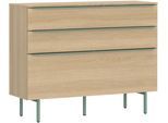 Kommode TOM TAILOR HOME, light oak, B:110cm H:89cm T:42cm, Holzwerkstoff, Melamin, Spanplatte, Sideboards, Kommode, Lowboard, Breite 110 cm,1 Klappe,2 Schubladen, viel Stauraum